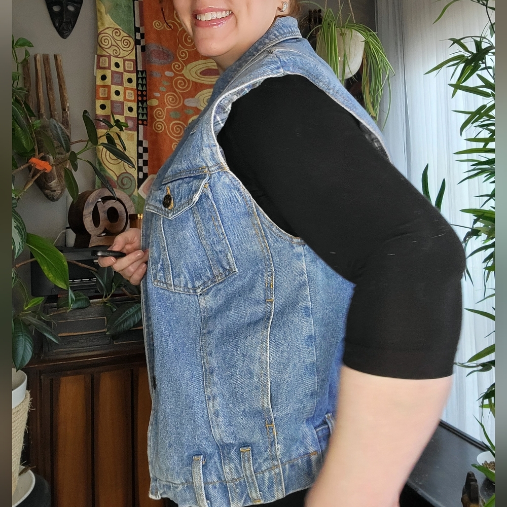 Vintage 90's Bluenotes Flannel Lined Vest - Picture 2 of 12